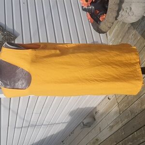 Harve Benard💛Yellow COTTON/LINEN Sleeveless Jumper Dress Size L